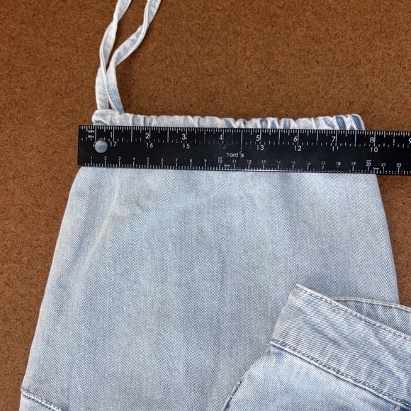 High Waisted Cropped Barrel jeans Light Blue Women's 90’ baggy boho - Picture 6 of 11